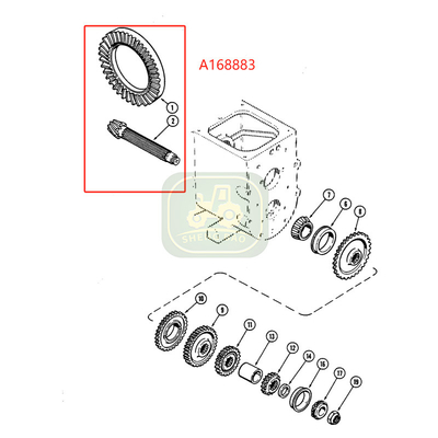 Các bộ phận truyền tải trục phía trước 7/47 T A168883 Bevel Gear cho máy nạp lưng