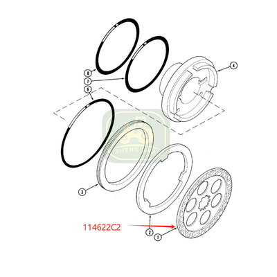 Hệ thống chênh lệch 15T 114622C2 đĩa phanh cho máy kéo