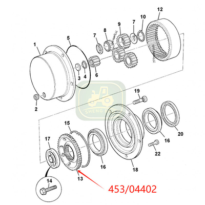 Các bộ phận lái trục trước 453/04402 Ring Gear cho máy tải JCB Backhoe