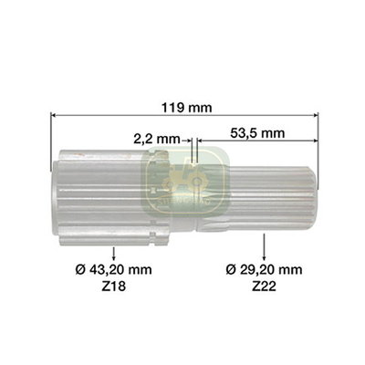 Phần trục phía trước 18/22T L41123 Planetary Pinion Shaft cho máy kéo JD