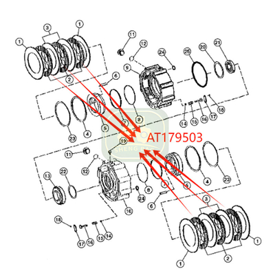 Hệ thống ly hợp thay thế bền AT179503 đĩa phanh cho máy kéo