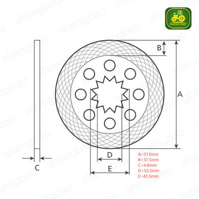 Các bộ phận lái và phanh AL75434 đĩa phanh cho máy kéo 14 splines