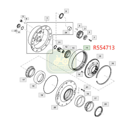 Thay thế trục trước 70T R554713 Ring Gear cho máy kéo