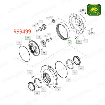 Chế độ thay thế trục trước 67T R99499 Ring Gear cho máy kéo