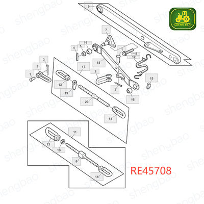 Phụ tùng liên kết ba điểm RE45708 SJ24944 Xích lắc cho Máy kéo