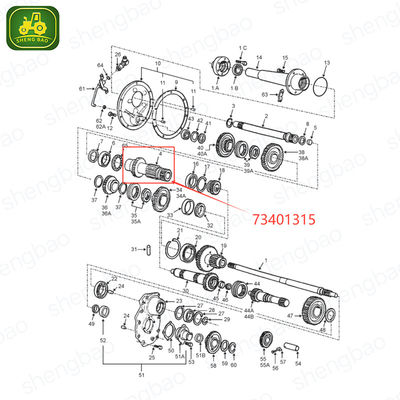 Các bộ phận hệ thống truyền tải 73401315 trục cuộn cho máy kéo