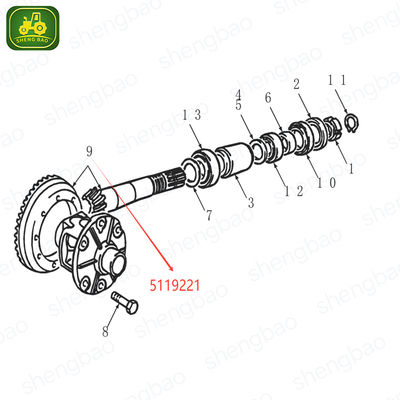 Các bộ phận trục phía trước 5119221 Bevel Gear 9/38T cho máy nạp backhoe