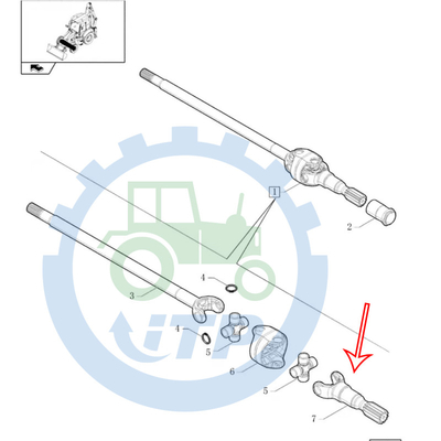 84316955 Phụ tùng máy xúc lật  580SN WT 590SN Nửa trục